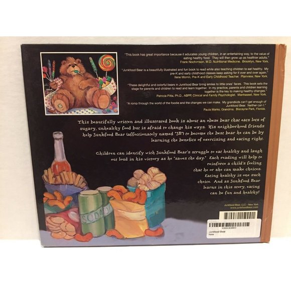 Junkfood Bear Hardcover Book Eat Right Exercise - Picture 2 of 10